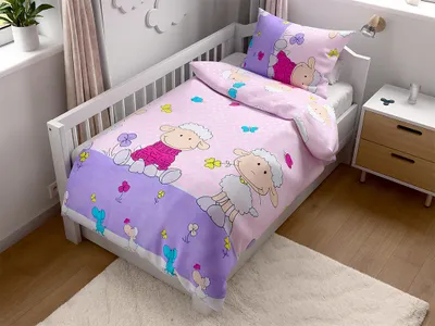 Produktbild von Baumwollbettwäsche für das Kinderbett, SHEEP rosa 45x65 + 90x135