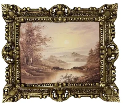 Immagine prodotto di Decorazione murale barocca in cornice dorata - Dimensioni: 45x38 cm