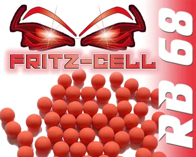 Produktbild von 500 x RB Cal.68 orange Rubberball Gummigeschosse Fritz-Cell kompatibel mit T4E HDS68