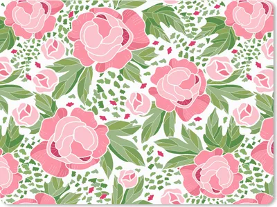 Produktbild von MuchoWow® Mauspad Mousepad Blumen - Rosa - Muster 40x30 cm - Mousepads - Maus Mat - Pad - Mausunterlage - Anti Rutsch