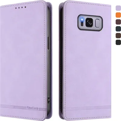 Image de Etui pour Samsung Galaxy S8, étui rétro en cuirPolyuréthaneavec support et fentes pour cartes Violet