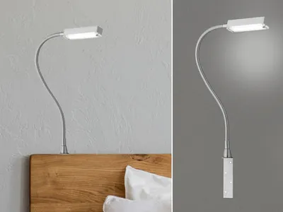 Produktbild von Leselampe dimmbar, Schwanenhals Bettleuchte & für Kopfteil Couch zum Anschrauben