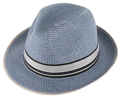 Fiebig knautschbarer Papierhut Fedora in blau