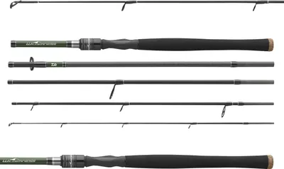 Immagine prodotto di DAIWA Wilderness Travel, 2,6 m, 8,53 piedi, 20-70 g, 5 parti, canna da spinning da viaggio, quasi, 11874-260