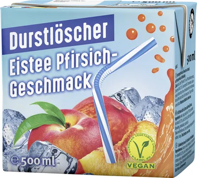 Produktbild von Durstlöscher Eistee Pfirsich 27573 TetraPak 0,5l 12St