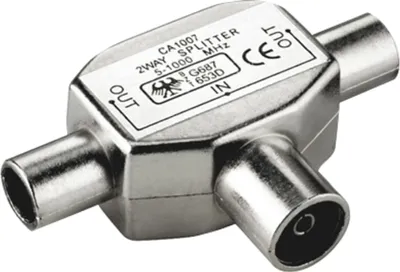 Image de goobay Répartiteur 2 appareils TV coaxial mâle/coaxial femelle métal (Bulk)