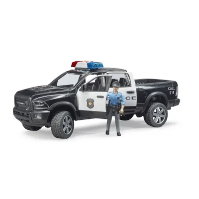 Produktbild von Bruder 02505 - RAM 2500 Polizei Pickup mit Polizist und Light and Sound Modul - 1:16 Fahrzeug, Einsatzwagen, Spielzeug