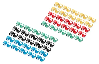 Produktbild von DIGITUS Farbclips für Patchkabel RJ45 100 Stk. gem.Farbe
