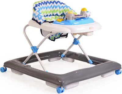 Produktbild von Lauflernwagen, Gehfrei Eddy höhenverstellbar, gepolsteter Sitz mit Spielcenter hellblau