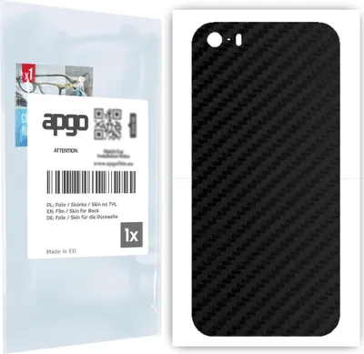 Produktbild von apgo Rückseite Schutzfolie für Apple iPhone 5s -  Hinten Schutzfolie Carbon, Rückseite Folie schützt vor Kratzern und Fingerabdrücken
