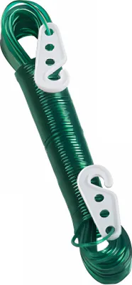 Produktbild von WÄSCHELEINE 20m rutschfest Ø1,5mm mit 2X Haken Stahleinlage Camping Wäsche Leine 54 (Grün)