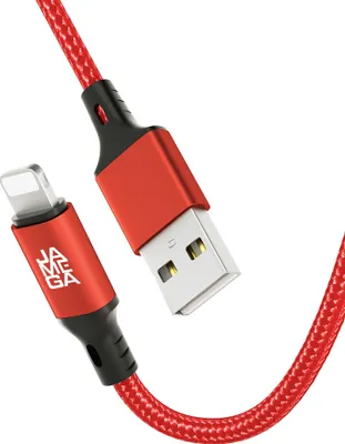 Produktbild von USB-A auf iPhone Nylon Kabel Typ A Ladekabel für iPhone - Rot 2m