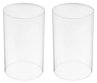 Produktbild von Glaszylinder Kerzenhalter 2 Stück 20 x 8 cm Klar Winddicht für Stumpenkerzen Teelichter Tischdeko Hochzeit Wohnzimmer