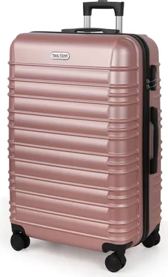 Produktbild von Mofut Reisekoffer, Hartschalen Koffer Trolley Handgepäck Hartschale aus ABS, Trolley Hartschalen-Koffer mit 360° Leichtlauf-Roll(XL, Roségold)