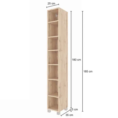 Produktbild von Badezimmer Regal HEERLEN-03 in Wotaneiche Nb., B/H/T: ca. 25/180/35 cm