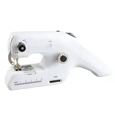 Imagen del producto de Máquina de coser portátil mini, potente: fácil de usar, precisa, ideal para llevar a cualquier lugar, color blanco