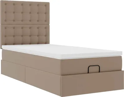 Produktbild von Ottoman-Bett mit Matratze Cappuccino-Braun 90x200 cm Kunstleder