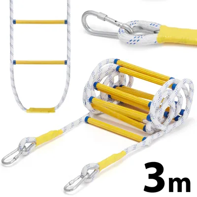 Zdjęcie produktu dla Drabina sznurowa linowa pleciona na dach HIGHER 3m FIBERGLASS dekarska