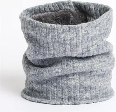 Produktbild von INF Fleecegefütterter, dicker Halswärmer - Winter Strick Elastischer Schal Grau
