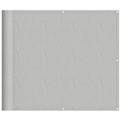 A light gray balcony privacy screen is shown flat against a light gray background.