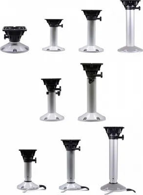 Produktbild von Stuhlbein mit Drehscheibe, verschiedene Modelle, 360° drehbar, höhenverstellbar Größe: Starr 183mm