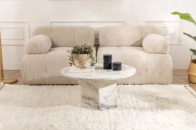 Produktbild von Skye Decor, Nova, Couchtisch, Freesienmarmor, 100 % MDF, 80 x 80 x 40