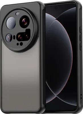 Immagine prodotto di Custodia per Xiaomi 15 Ultra, retro traslucido opaco con protezione della fotocamera, custodia protettiva antiurto Nero