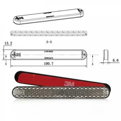 Produktbild von Reflektor Line abgerundet weiss o. Rand