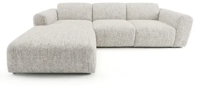 Image de Canapé d'Angle XXL GIN 310x192 L Gauche | Tissu Texturé gris-beige