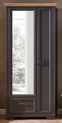 Produktbild von Garderobenschrank Kleiderschrank Dielenschrank Schrank Flurmöbel "Jillana II" Graphit / Artisan Eiche