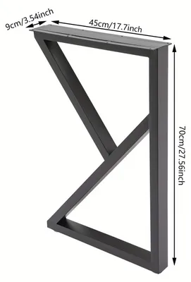 Produktbild von Metallische Tischbein - Tischbeine - Möbelbeine - Industriell - Schwarz - K-Form - Verstellbare Füße