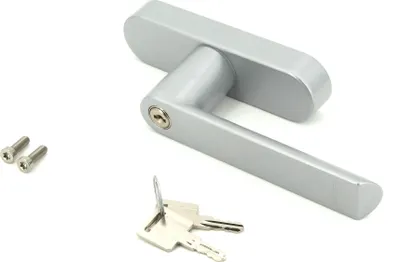 Produktbild von Schüco abschließbarer Fenstergriff Drehgetriebe, Alu silber 269513 (Nachfolger von 214789)