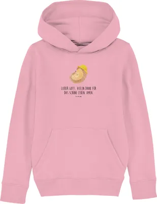 Produktbild von Mr. & Mrs. Panda Kinderpullover Igel Beten 7-8 Jahre (122/128) - Baumwolle Pink - Geschenk, Pullover, Lustige Sprüche, Hoodie, Sonnenhut, Hoody, Sweatshirt, Gott, Dankbar