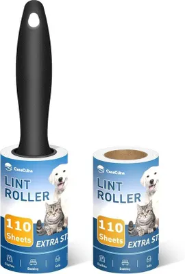 Produktbild von Famanu Fusselroller für Tierhaare - 220 Blätter, 1 Handgriff mit 2 Nachfüllungen