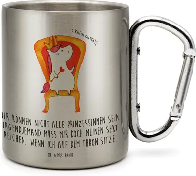Produktbild von Mr. & Mrs. Panda Metallbecher Einhorn Prinzessin - Transparent - Geschenk, Monat, Trinkbecher Metall, Isolierbecher, Teetasse, Becher Aus Edelstahl, Unicorn, Thermobecher