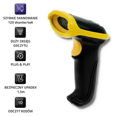 Immagine prodotto di Qoltec 50862 Wireless Laser Barcode Scanner 1D | 2.4GHz