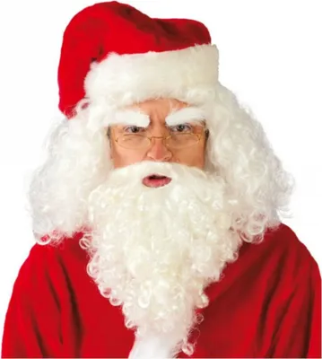 Weihnachtsmann Perücke mit Bart weiß Nikolaus für Herren Kostüm-Zubehör SALE Fasching Karneval Mottoparty Weihnachten