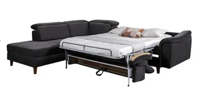Produktbild von Schwarzes Polster Ecksofa L-Form Couch Wohnzimmer Wohnlandschaft Neu