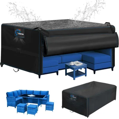 Produktbild von Gartenmöbel-Abdeckung 500D Oxford Wasserdicht 242x125x90cm Schwarz