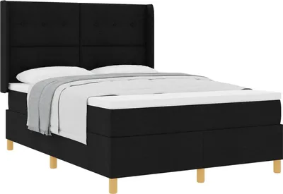 Produktbild von Boxspringbett mit Kopfteil Schwarz 140 x 200 cm Stoff