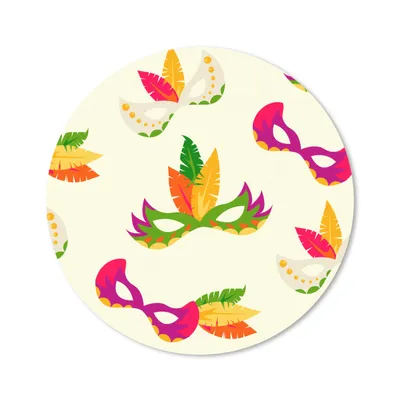 Produktbild von MuchoWow® Mauspad Mousepad Karneval - Masken 20x20 cm - Mousepads - Maus Mat - Pad - Mausunterlage - Schreibtischmatte