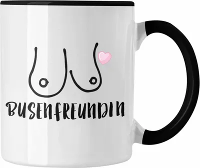 Produktbild von Trendation - Busenfreundin Tasse Geschenk Beste Freundin Geburtstag Lustig Freundinnen Spruch Becher (Schwarz)