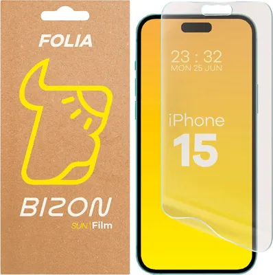 Produktbild von Matte Folie für iPhone 15, Bizon Glass Film Sun, 1 Stück
