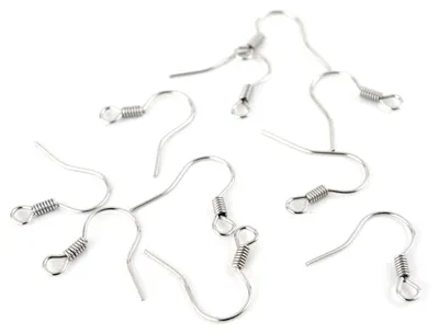 Produktbild von 20 Ohrhaken mit Öse und Feder, platin