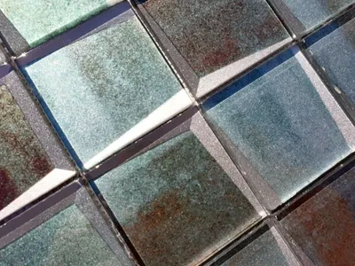Produktbild von Handmuster Mosaikfliese Glasmosaik Kombi 3D-Optik grün Wand Küche Fliesenspiegel MOS88-XB20_m