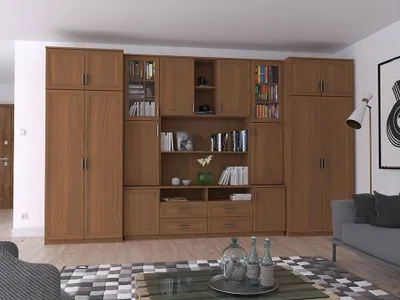 Zdjęcie produktu dla Meblast | Szafka wisząca Sawa; drewno wiśniowe Porto - wyposażenie premium | meble, retro, meble premium TV, duża szafka wisząca, szafka wisząca, zestaw do salonu, dąb Sonoma