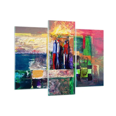 Produktbild von Bilder auf glas - Abstraktion modern - 130x100cm - Glasbilder - Wandbilder - Kunstdruck - zum Aufhängen bereit - Wanddekoration aus Glas - Glas Bilder - Wandbild auf Glas - 3 Teile - GCB130x100-3670