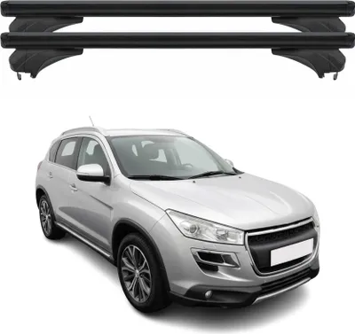Image de Barres de toit Menabo pour Peugeot 4008 2012-2017 Aluminium Noir 2 pièces