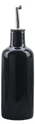 Keramik-Öldosierflasche 500 ml, Schwerkraftdeckel, Schwarz
