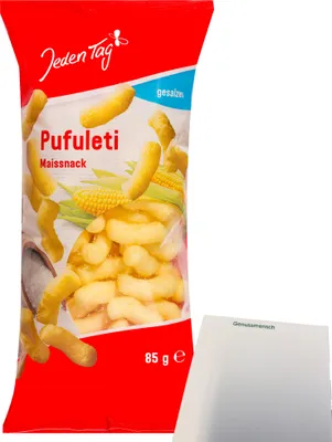 Produktbild von Jeden Tag Pufuleti Mais-Snack (85g Packung) + usy Block